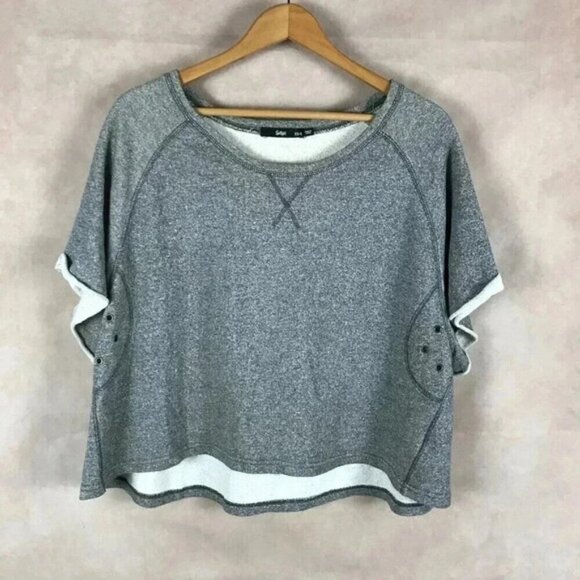 SPORTSGIRL Gray Heather French Terry Top Size XS/S - Picture 1 of 8